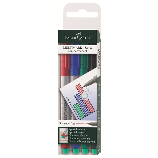 FABER-CASTELL Marker Multimark non-perm. S 4er Etui 5Stk