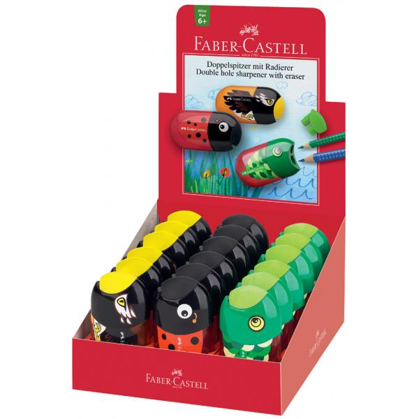 FABER-CASTELL Display Doppelspitzdose Tiermotive