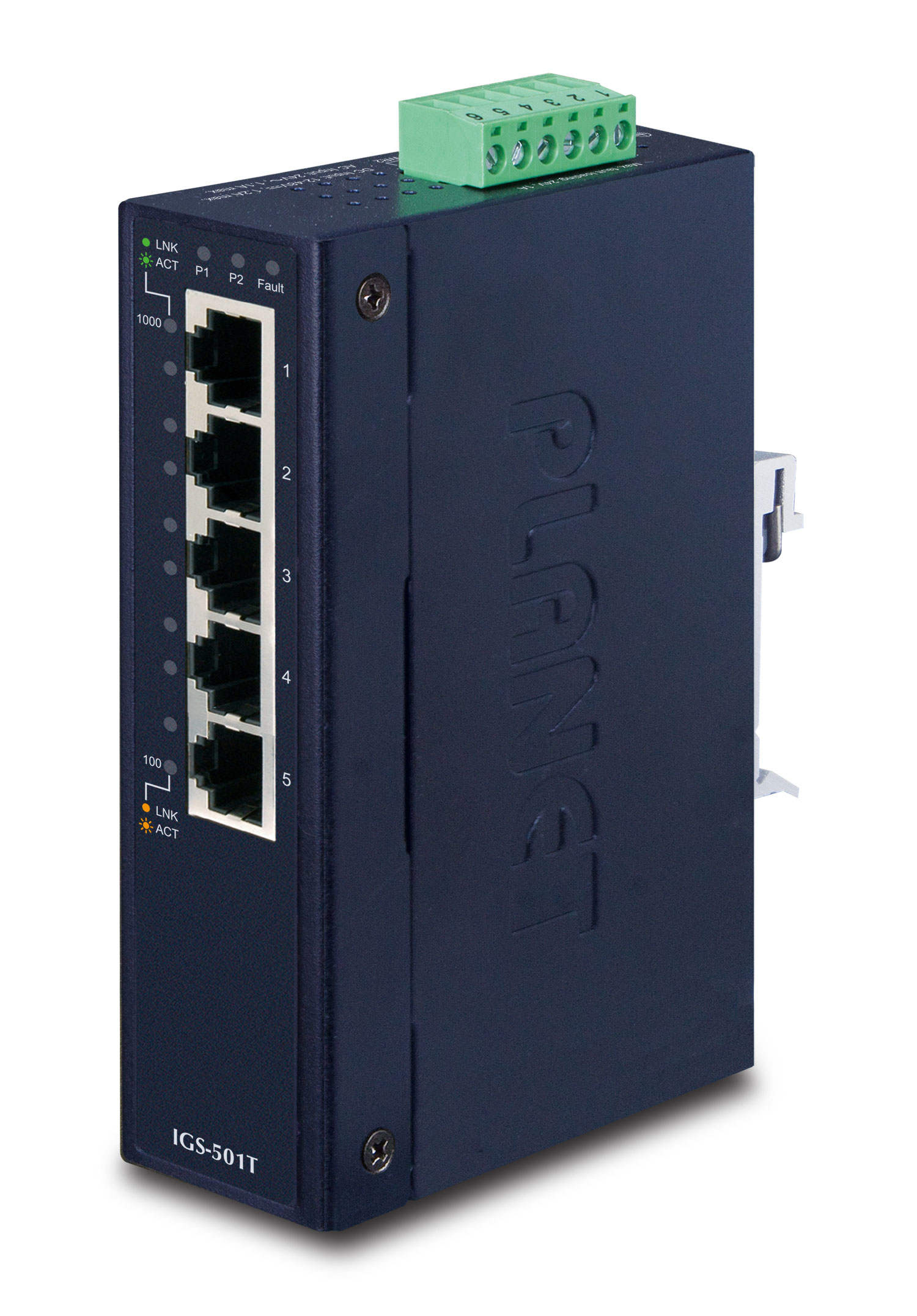 PLANET 5-Port 10/&shy;100/&shy;1000T Industrial Gigabit Ethernet