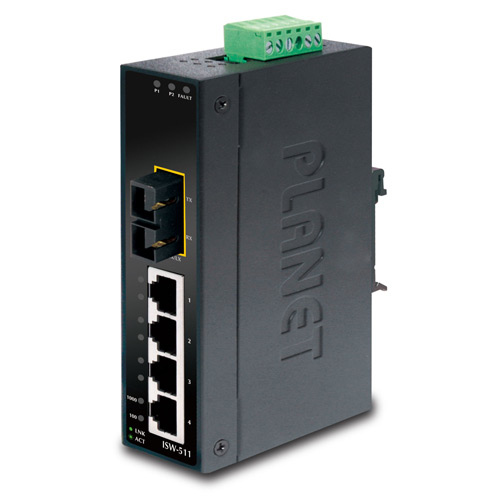 PLANET 4+1 100FX Port Multi-mode Industrial Ethernet Switch