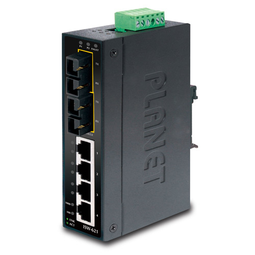 PLANET 4+2 100FX Port Multi-mode Industrial Ethernet Switch