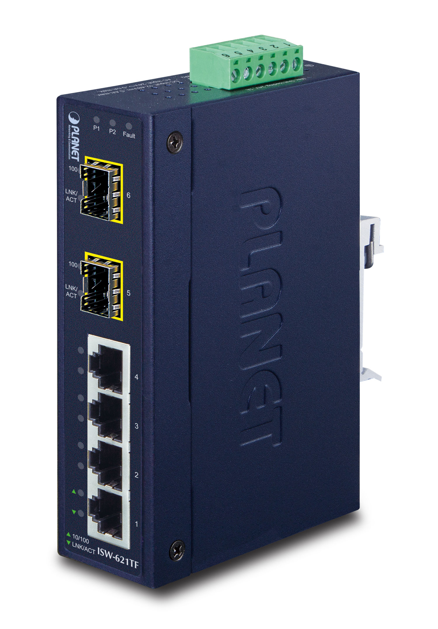 PLANET 4+2 100FX SFP Industrial Ethernet Switch (-40~75