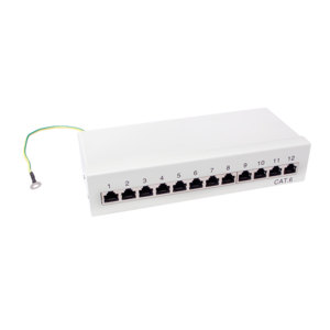 Logilink Patchpanel Tisch/&shy;Wand Cat.6 STP 12 Ports,lichtgrau