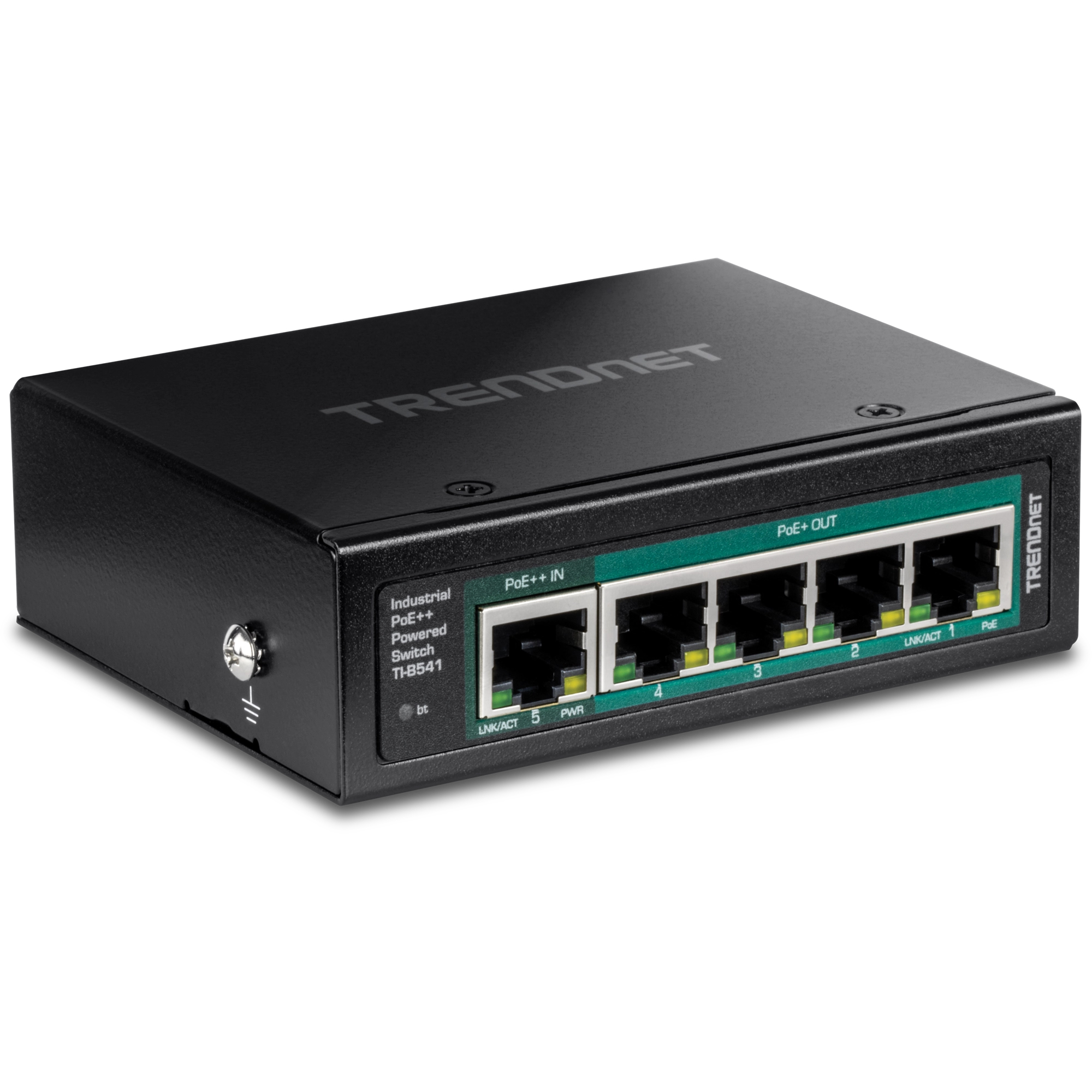 TRENDnet Industrial Switch 5-Port Gbit PoE++ Power DIN-Rail TRENDnet Industrial Switch 5-Port Gbit PoE++ Power DIN-Rail