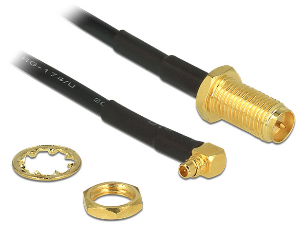 DELOCK HF Adapter RP-SMA zum Einbau -> MMCX 90° 320mm