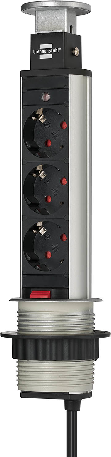 Brennenstuhl Steckdosenleiste Tower 3x 2m versenkbar schw Brennenstuhl Steckdosenleiste Tower 3x 2m versenkbar schw
