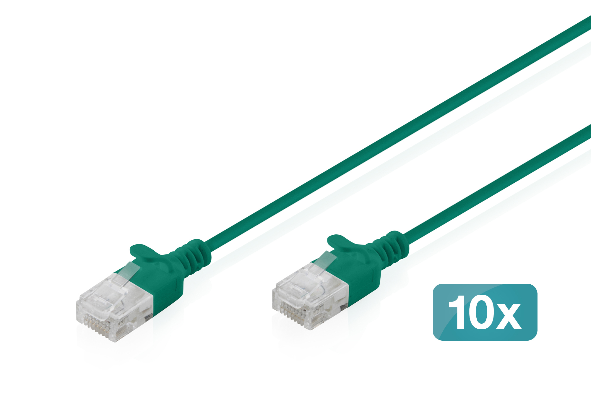 DIGITUS Patchkabel CAT 6 U-UTP Slim 2m Grün 10 Stück