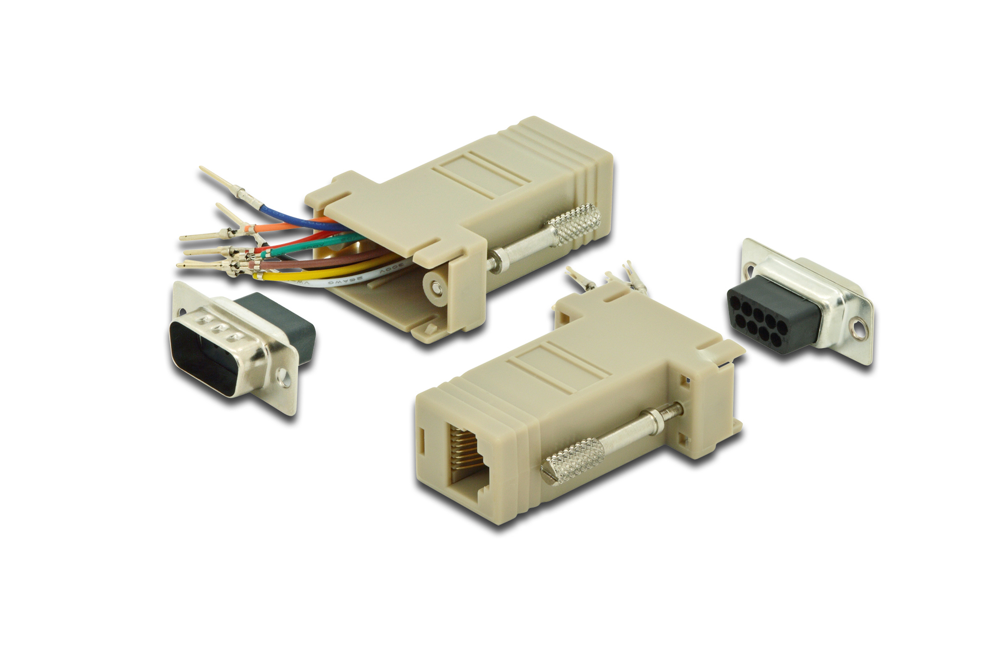 DIGITUS RS 232 Adapter, DB9,   RJ45, Modular DB9 M,  RJ45 F