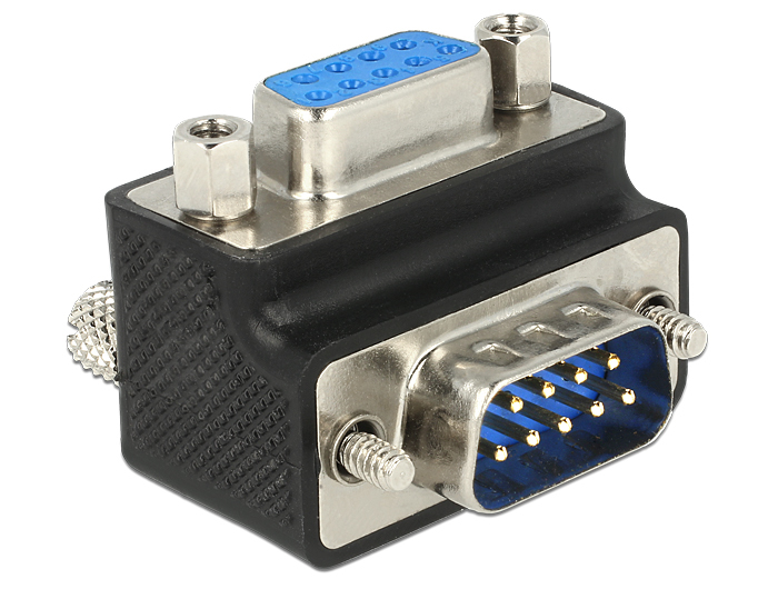 DELOCK Adapter D-Sub9 -> D-Sub9 St/&shy;Bu 270° Schrauben tauschb