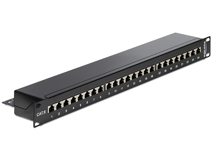 DELOCK 19" Patchpanel 24 Port Cat.6 schwarz
