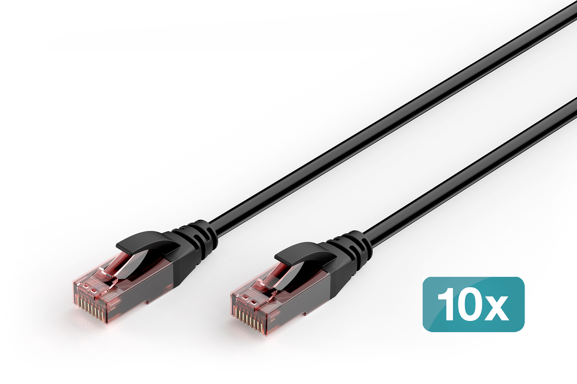 DIGITUS CAT 6 U/&shy;UTP Outdoor-Patchkabel,10 Stück, 2m, schwarz