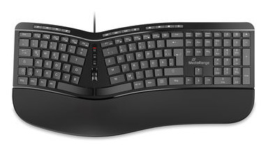 MediaRange ergon. Multimedia-Tastatur 124 Ta. Scr-Rad UK sw