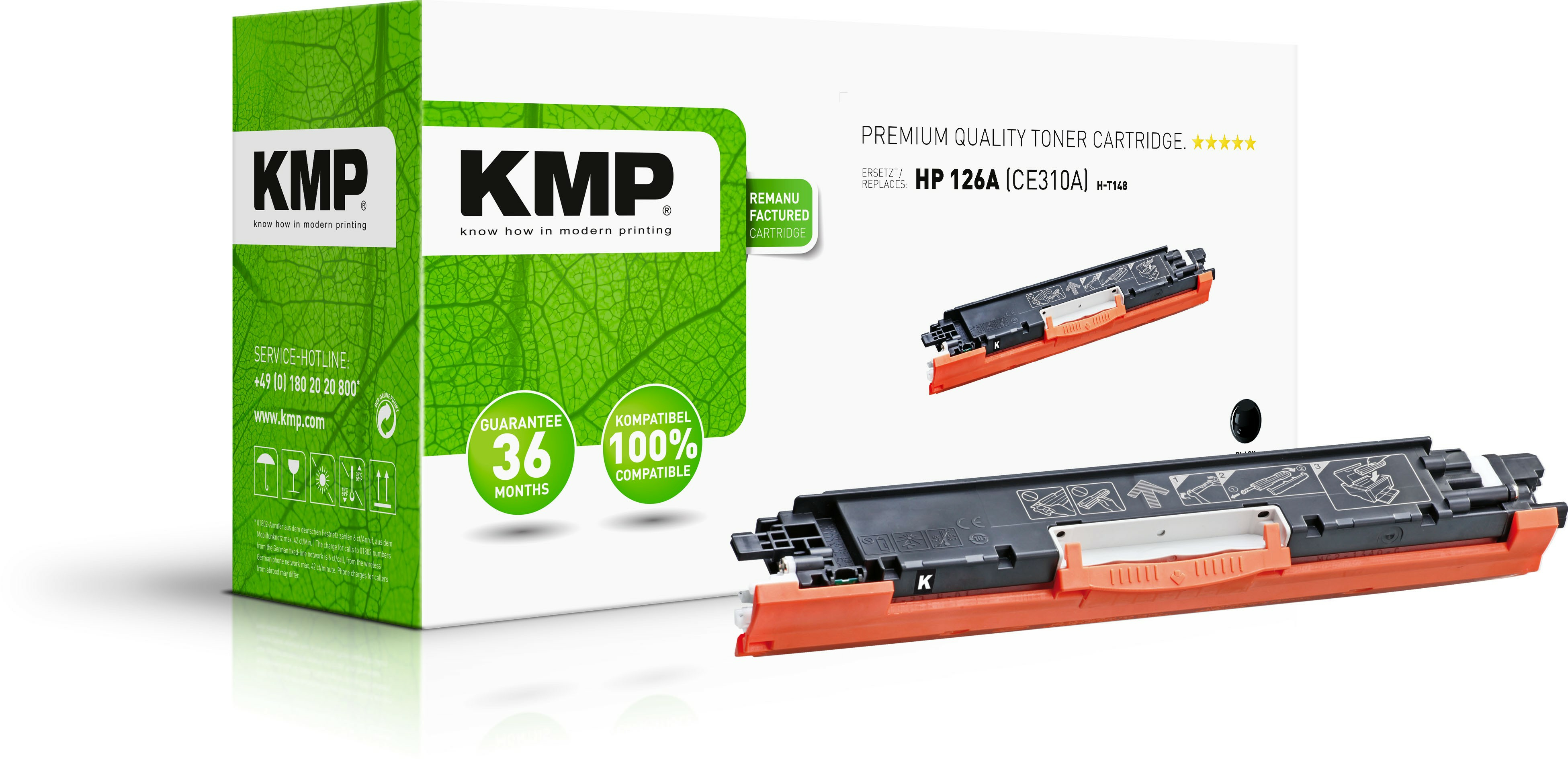 KMP Toner HP CE310A black 1200 S. H-T148 remanufactured KMP Toner HP CE310A black 1200 S. H-T148 remanufactured