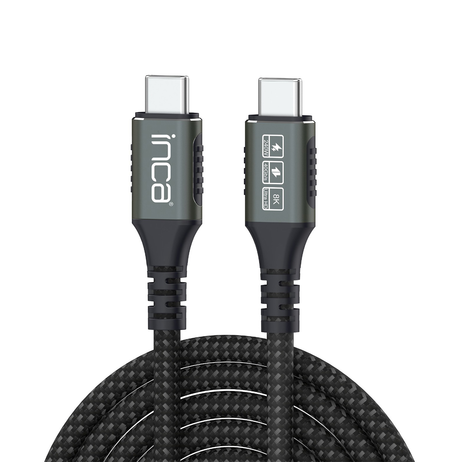 INCA USB-Kabel USB-C4.0/&shy;40Gbps/&shy;PD3.1 240W/&shy;8K-UltraHD 0.80m