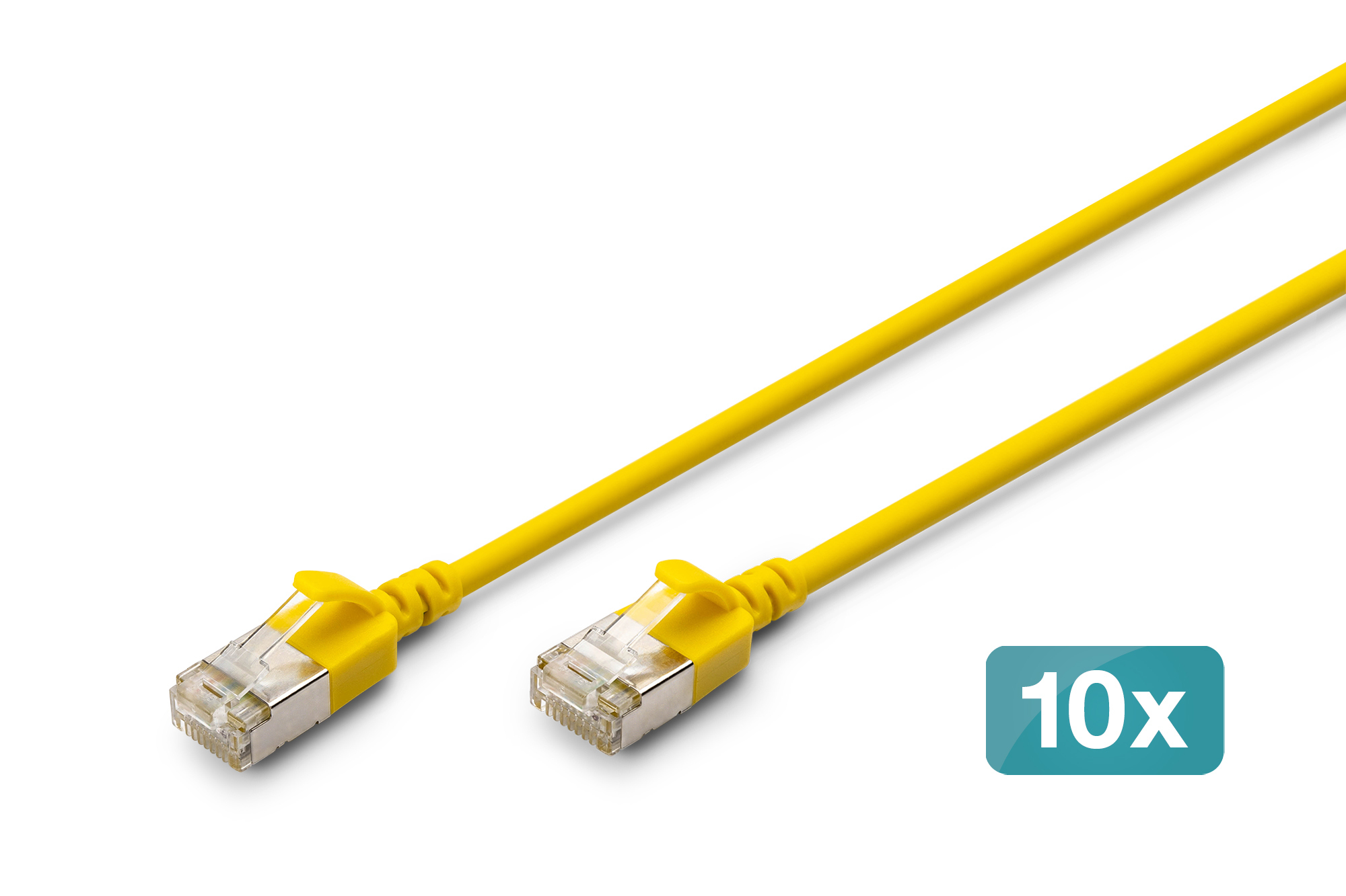 DIGITUS Patchkabel CAT 6A F/&shy;FTP Slim 0,50m gelb 10 Stück