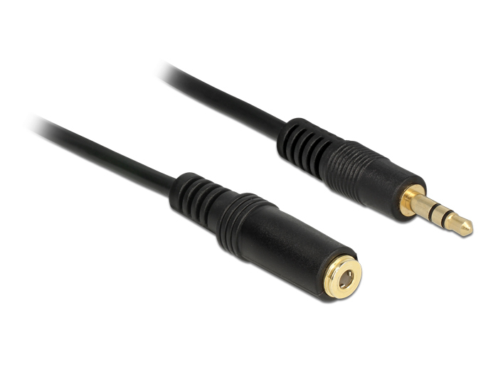 DELOCK Klinkeverl. 3,5mm -> 3,5mm St/&shy;Bu 2.00m schwarz