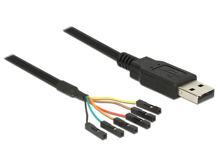 DELOCK USB Kabel TTL 6Pin Pinheader -> A Bu/&shy;St 1.80m