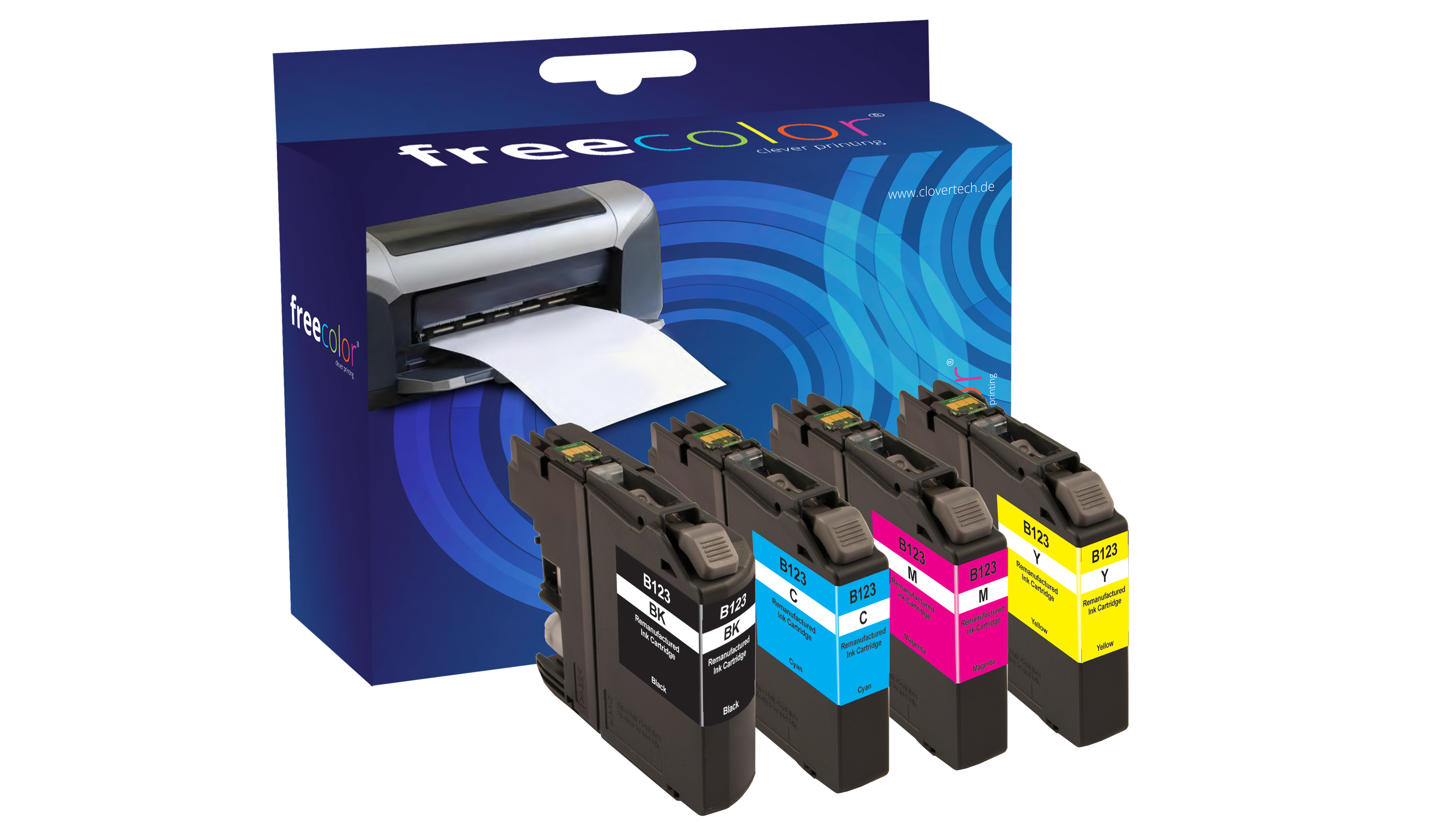Freecolor Patrone Brother LC123 Multipack BK/&shy;C/&shy;M/&shy;Y remanufacture