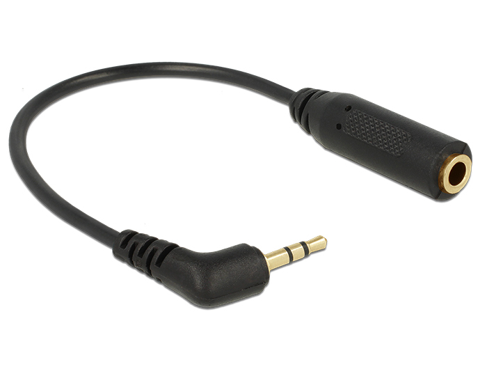 DELOCK Klinkekabel 3,5mm -> 2,5mm 90° Bu/&shy;St 0.17m 4Pin/&shy;3P