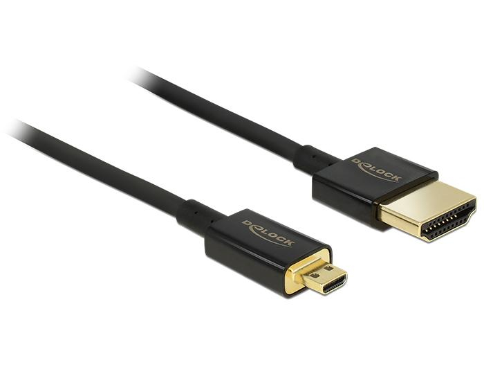 DELOCK HDMI Kabel Ethernet A ->micro D St/&shy;St 2.00m 3D 4K sli