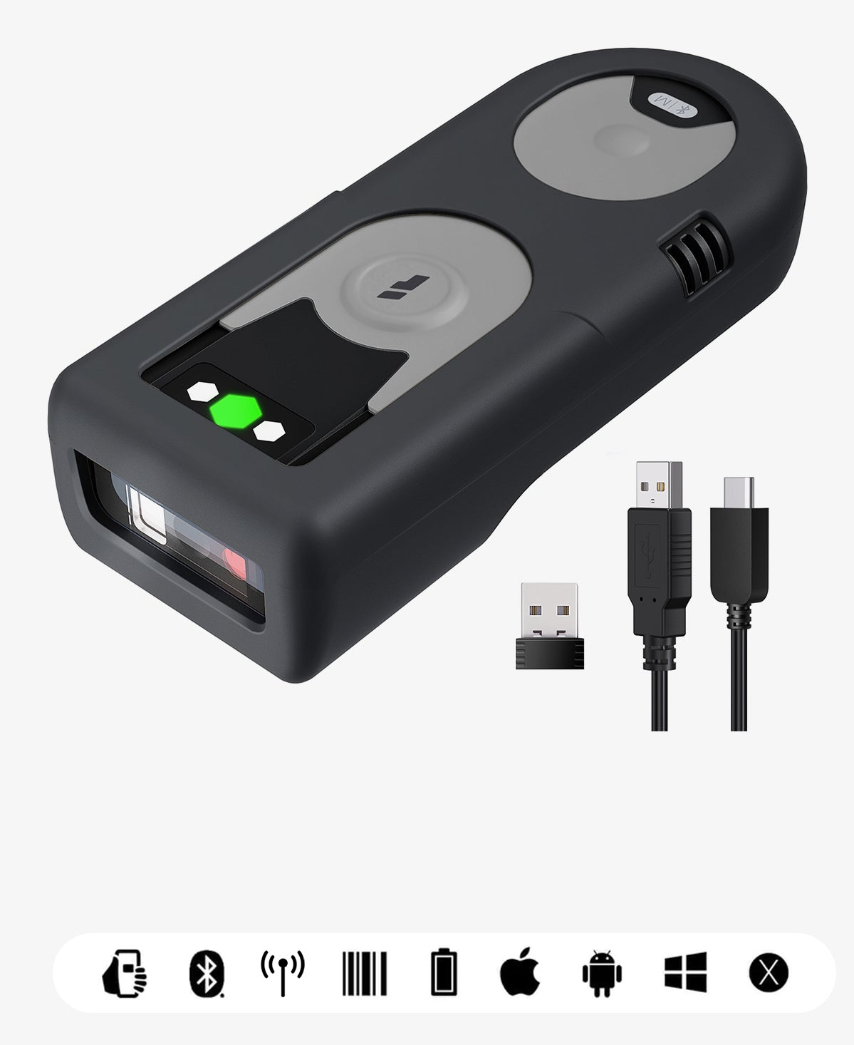 inateck BCST-43 Gray 1D Barcode Scanner, Bluetooth, 2,4G USB