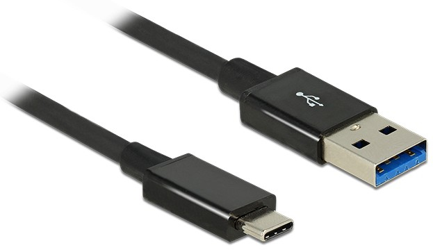 DELOCK USB3.1 Kabel C -> A St/&shy;St 1.00m koaxial sw Prem