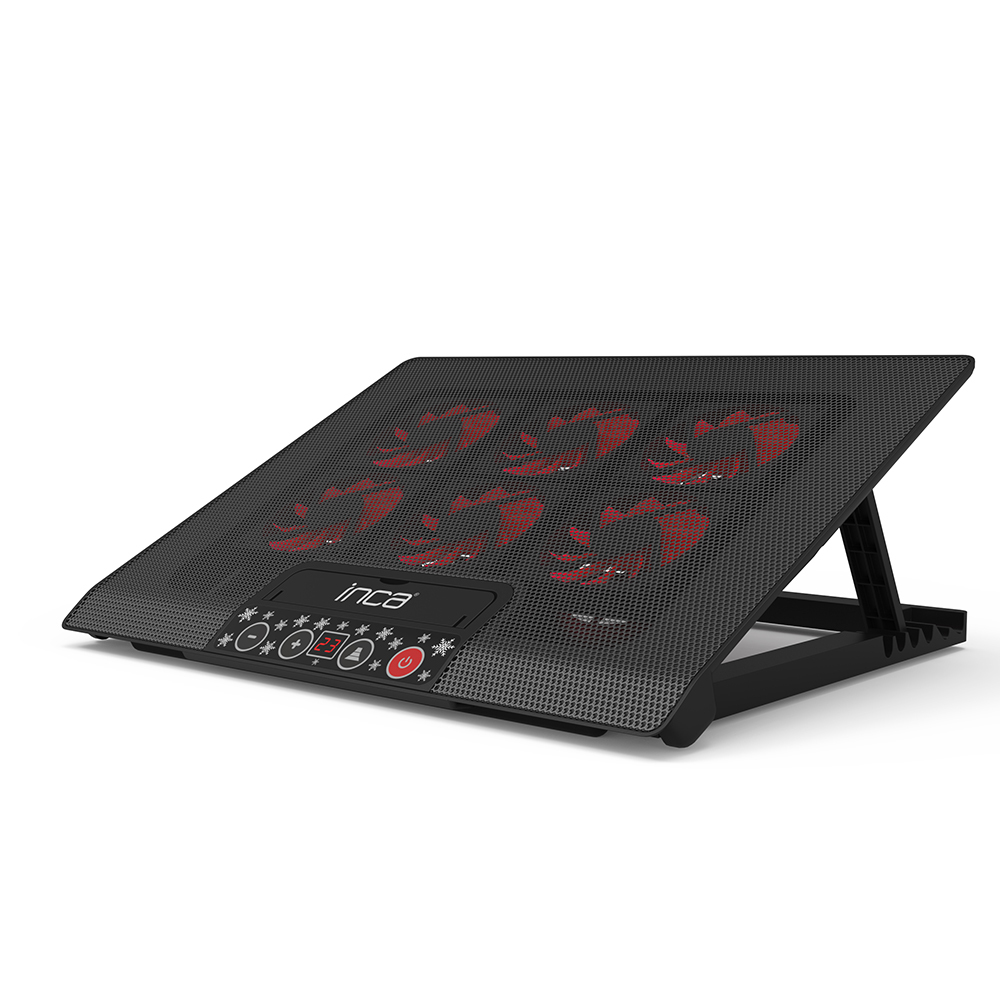 INCA Notebook Kühler 6x 70x70mm Lüfter/&shy;LED/&shy;2500RPM/&shy;2xUSB sw reta