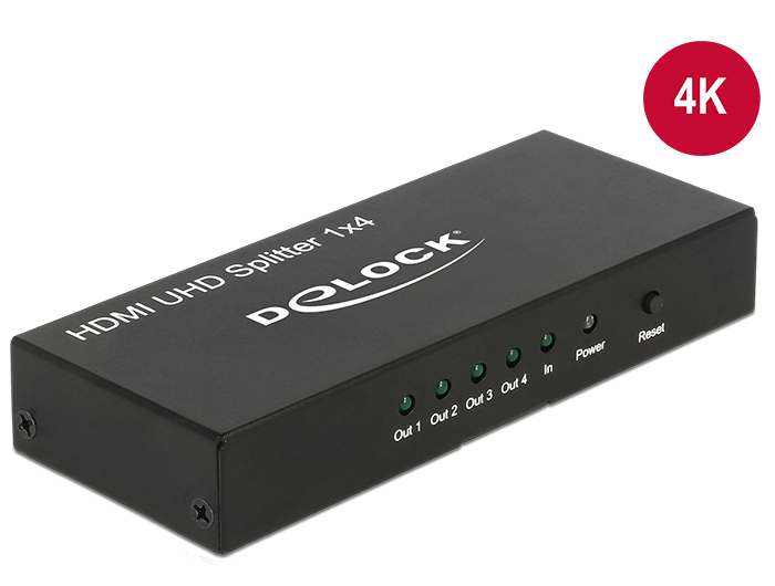 DELOCK HDMI Splitter 1 Eingang -> 4 Ausgänge 4K