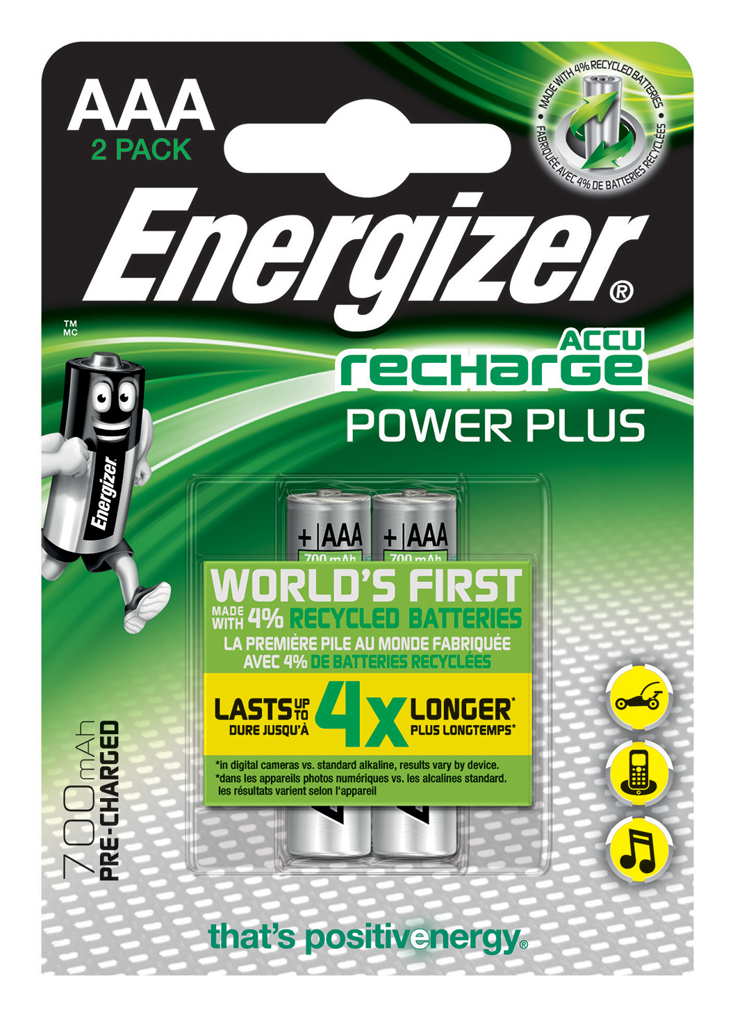 Energizer Akku Recharge -AAA HR03 Micro   700mAh        2St.