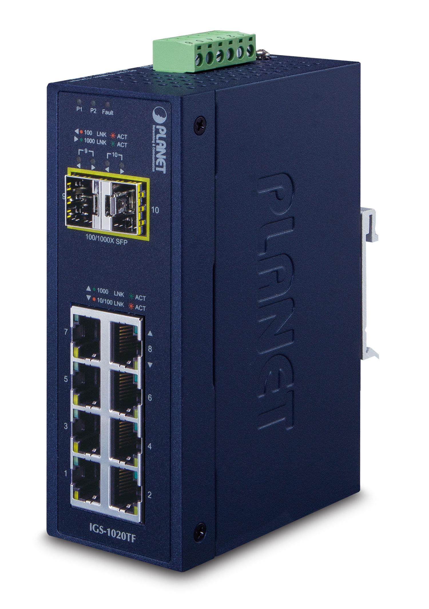 PLANET Industrial 8-Port 10/­100/­1000T + 2 1000X SFP PLANET Industrial 8-Port 10/­100/­1000T + 2 1000X SFP