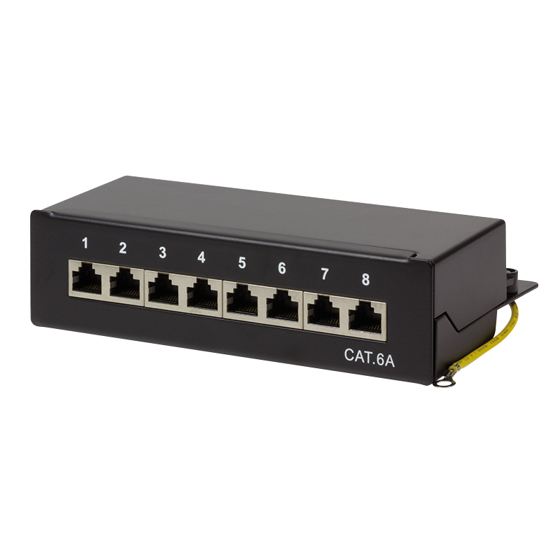 Logilink Patchpanel Cat.6A Tisch/&shy;Wand 8-port, Schwarz