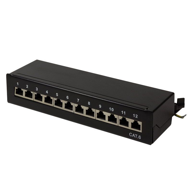 Logilink Patchpanel Tisch/&shy;Wand Cat.6 STP 12 Ports, schwarz