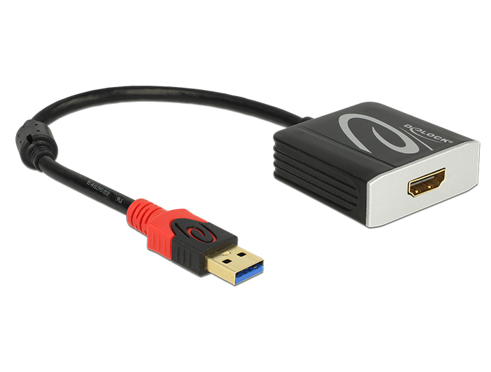 DELOCK USB3.0 Kabel A -> HDMI A St/­Bu 0.20m schwarz DELOCK USB3.0 Kabel A -> HDMI A St/­Bu 0.20m schwarz