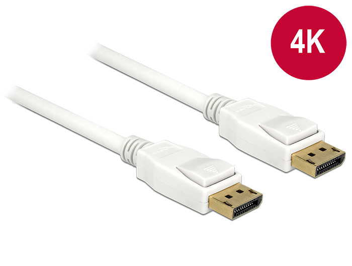 DELOCK Displayport Kabel DP -> DP St/&shy;St 5.00m weiß 4K