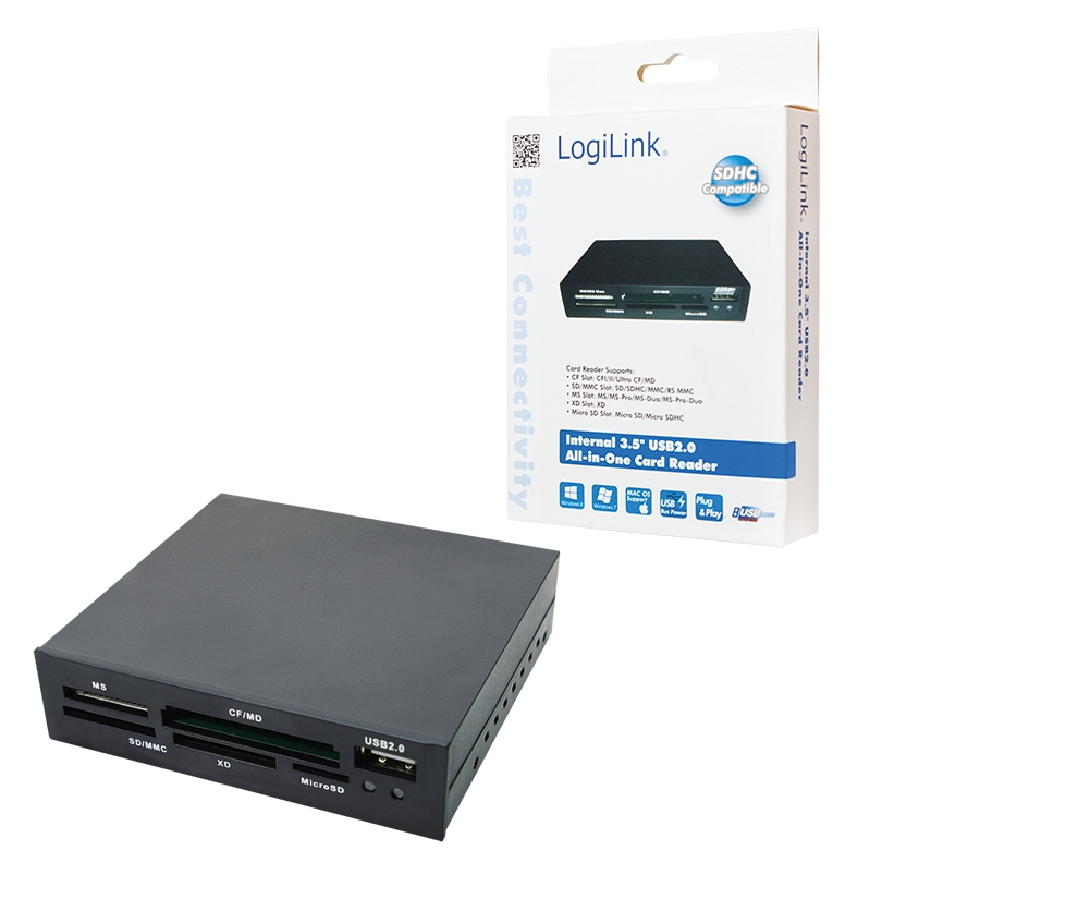 Logilink Card Reader 8.9cm (3,5") USB Front intern