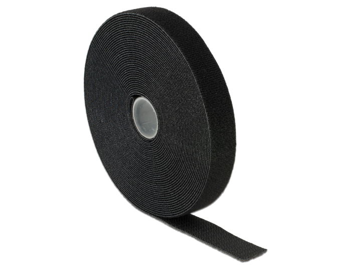 DELOCK Kabelbinder Klettverschluss 10.000x20mm 1x Rol schw.