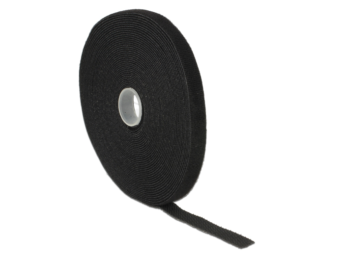 DELOCK Kabelbinder Klettverschluss 10.000x13mm 1x Rol schw.