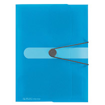 Herlitz Gummizugmappe  A4 PP transparent blau