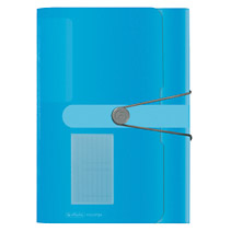 Herlitz Fächermappe    A4 PP blau  trp. 12 Fächer m.Gummizug