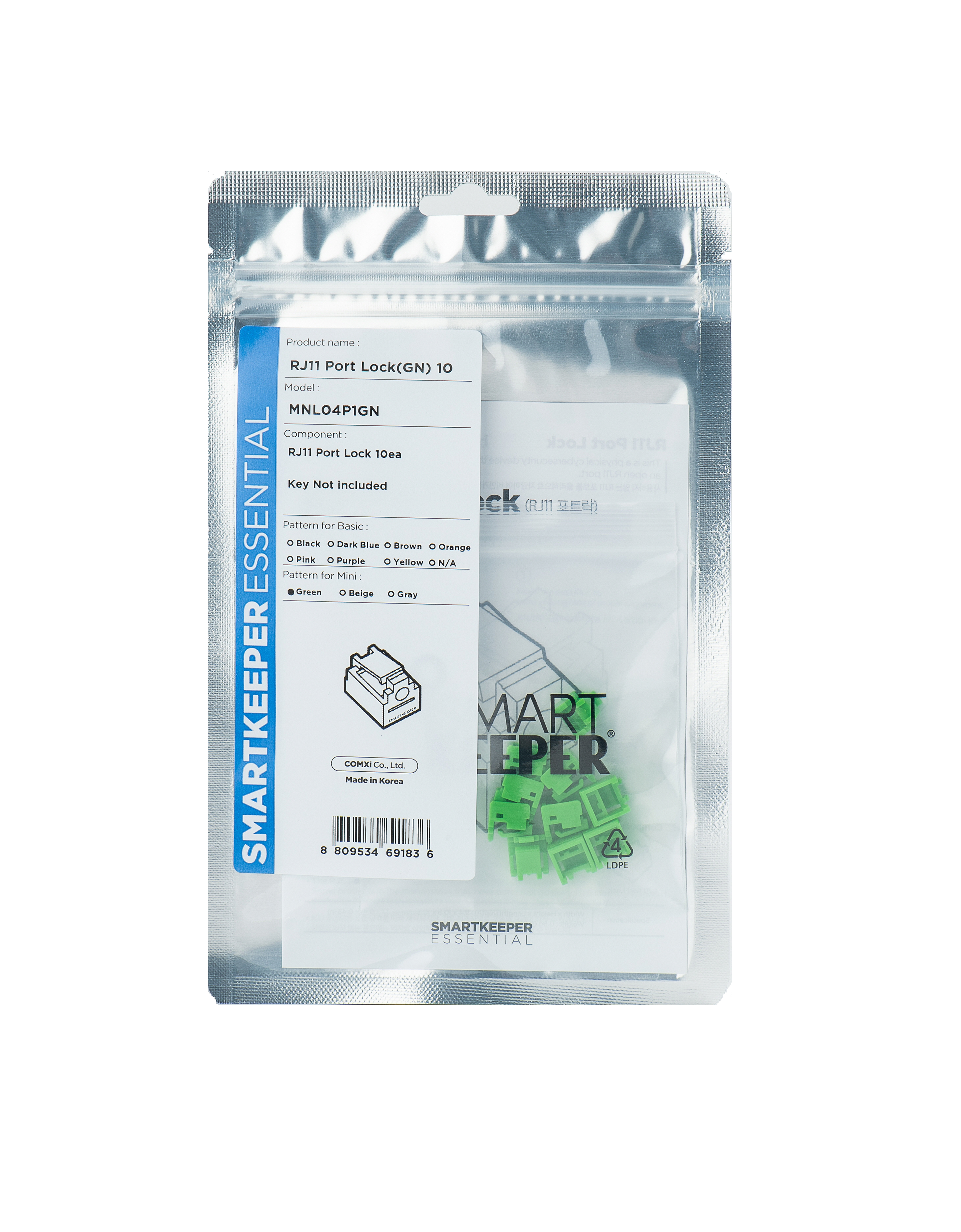 SmartKeeper Mini "RJ11 Port" Blocker grün 10 Stk.