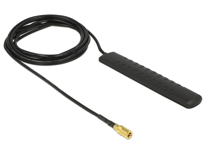 DELOCK DAB-Antenne SMB 20dB 2.00m starr Klebemontage