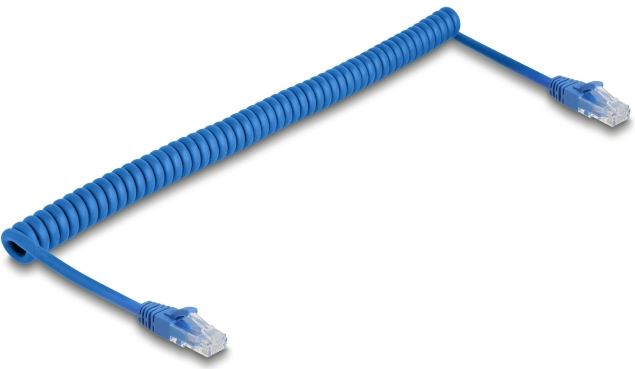 DELOCK RJ45 Spiralkabel Stecker zu Stecker Cat.6 UTP 0,8 m DELOCK RJ45 Spiralkabel Stecker zu Stecker Cat.6 UTP 0,8 m