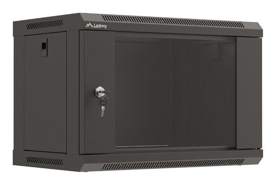 LANBERG 19" 6U 540x350 Wandgehäuse Glastür (FlatPack) sw
