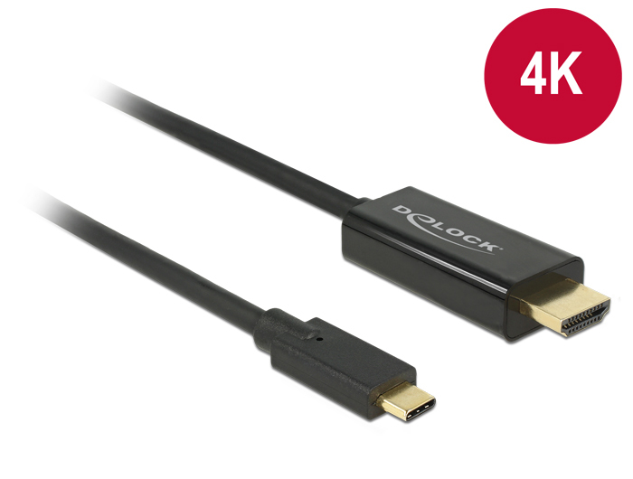 DELOCK USB Kabel C -> HDMI-A 4K 30Hz St/&shy;St 1.00m sw