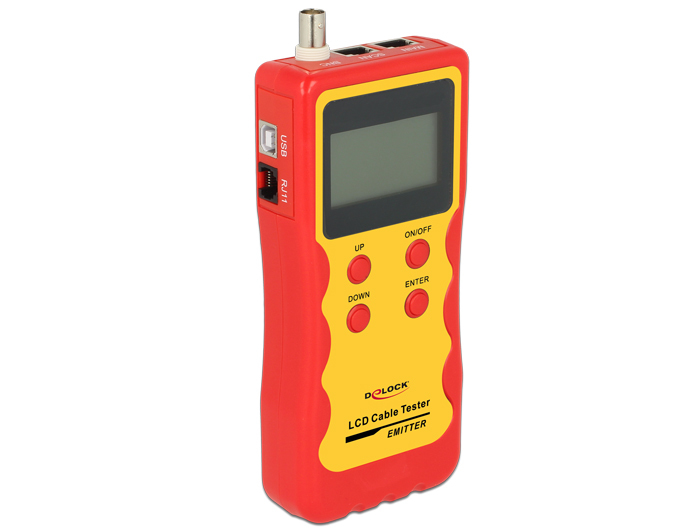 DELOCK Kabeltester für RJ45/&shy;RJ12/&shy;BNC/&shy;USB mit LCD Anzeigen
