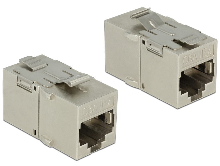 DELOCK Keystone Modul RJ45 -> RJ45 Cat6A Metall Bu/&shy;Bu