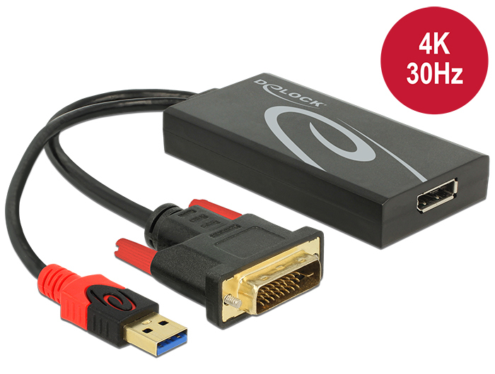 DELOCK Adapter DVI(24+1) -> Displayport schwarz 30cm Kabel