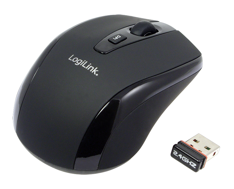 Logilink Maus mini Funk 2.4 GHz 800dpi optisch scroll black