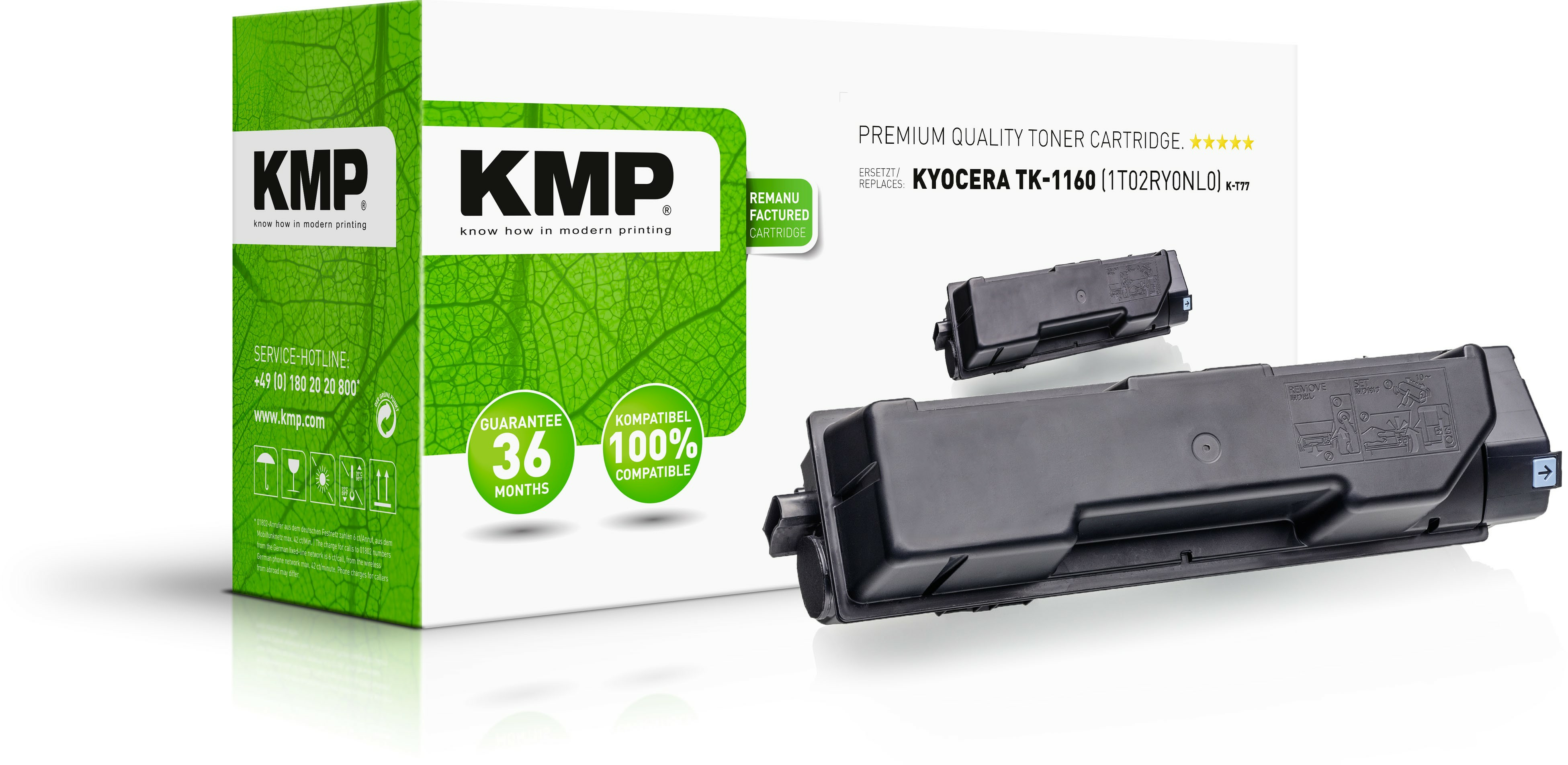 KMP Toner Kyocera TK-1160/­TK1160 black 8200 S. K-T77 remanufactu KMP Toner Kyocera TK-1160/­TK1160 black 8200 S. K-T77 remanufactu