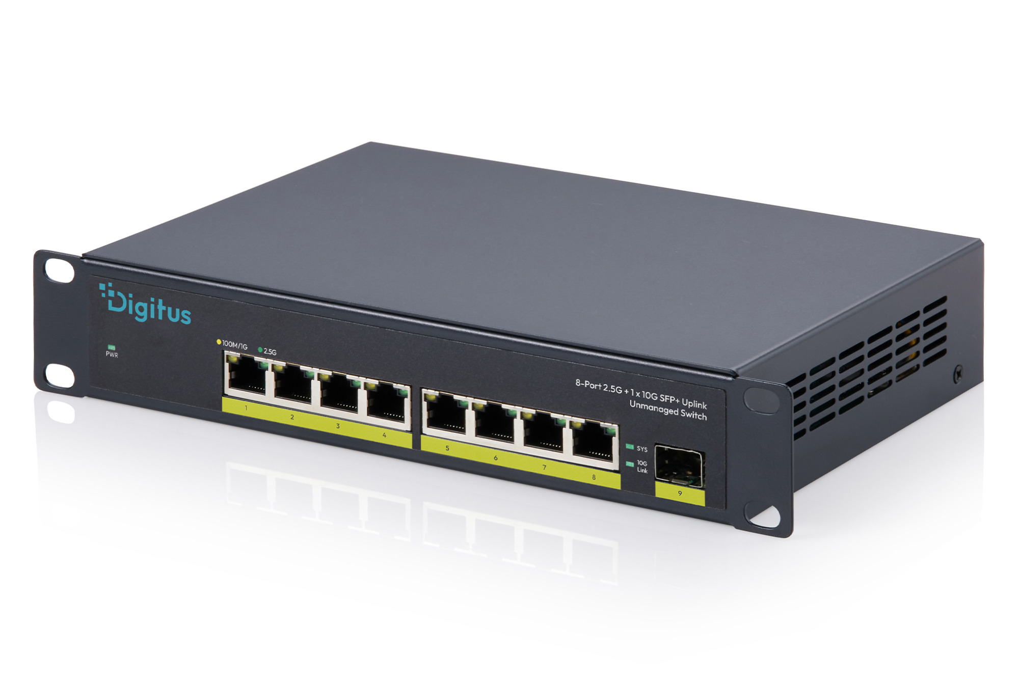 DIGITUS Switch 8-Port 10" 2.5G, unmanaged 1x10G SFP+ schwarz